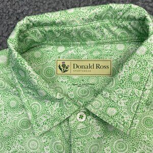 Donald Ross Performance Polo - Green Floral Pattern